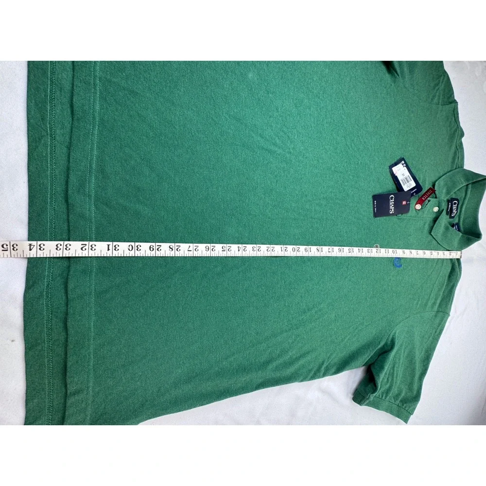 Chaps Mens Big &‎ Tall Stretch Polo Shirt Green Heather 2XB Preppy Old Money NWT